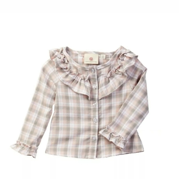 AG kids vintage sky blouse plaid buttons down shir - Picture 1 of 7